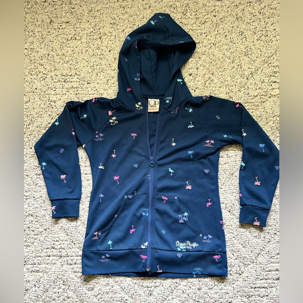 OP Kids' Navy Hoodie for Sun Guard with Colorful Print